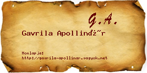 Gavrila Apollinár névjegykártya